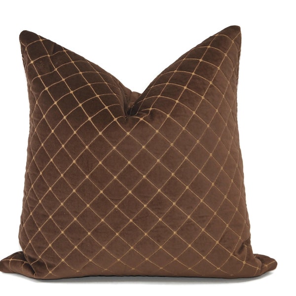 Brown Velvet Pillow Etsy