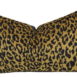 Bold Black & Gold Cheetah Velvet Pillow Cover, 12x20, Cheetah Pattern Velvet, Black and Gold Animal Pattern Velvet Throw Pillow Cover
