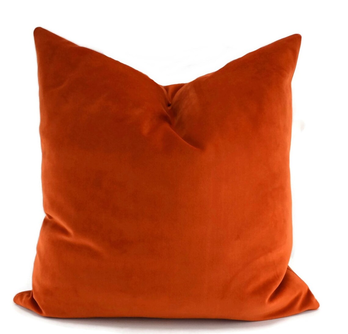 Burnt Orange Sueded Velvet Throw Pillow Cover Burnt Orange Etsy