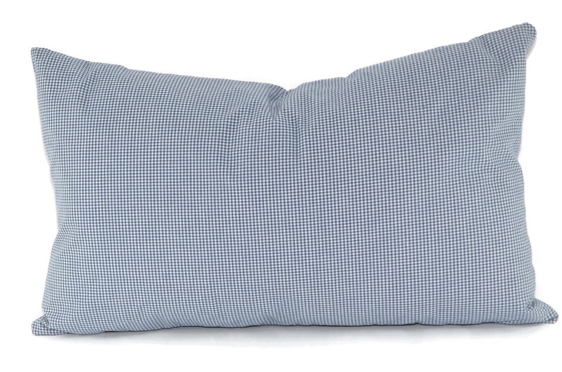 Blue & White Gingham Lumbar Throw Pillow Cover 14x22 12x20 Etsy