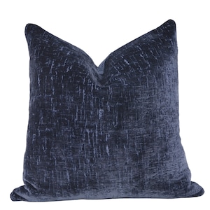 Dark Navy Velvet Pillow Cover, Navy Blue Cut Velvet Pillow Cover, Boho Throw Pillow, Classic Navy Velvet Pillow, Perfect Navy  Blue Pillow