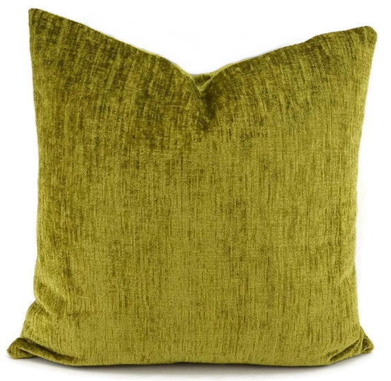 Green Chenille Throw Pillow Cover Lime Chenille Throw Pillow Cover