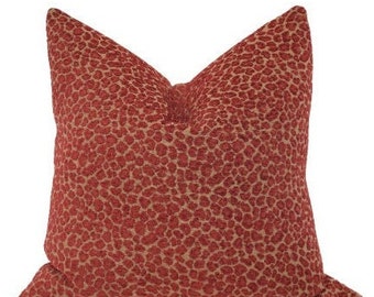 Wk221a Red Gold Damask Chenille Flower Throw Cushion Cover/Pillow Case Custom 