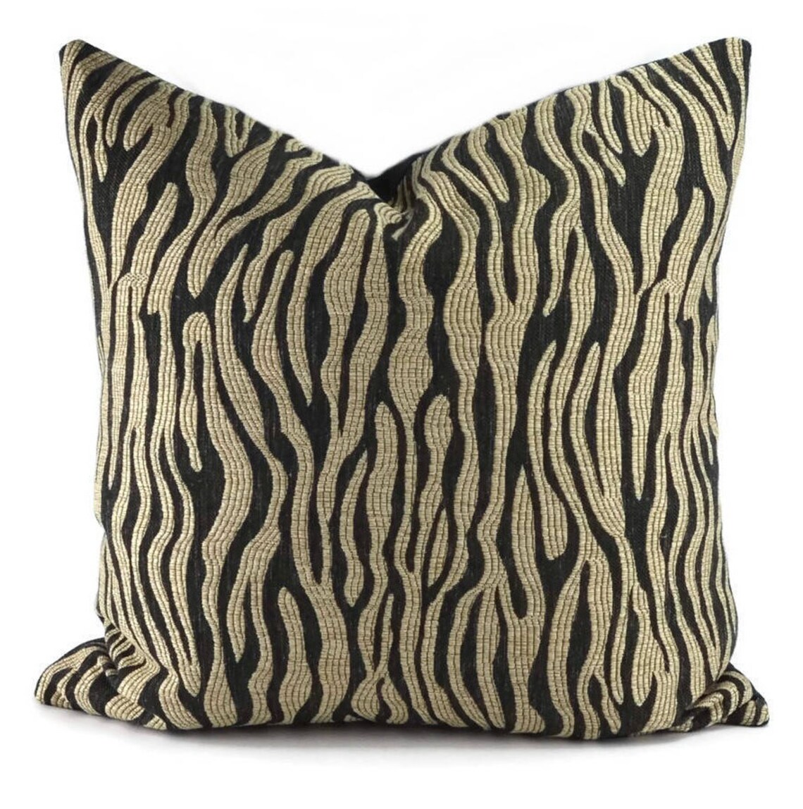 Black & Beige Throw Pillow Cover 20x20 Black and Tan Animal Etsy
