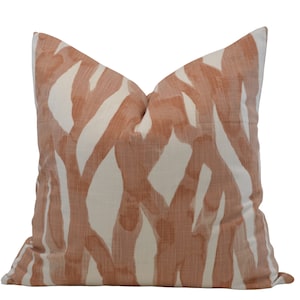 Boho Salmon Throw Pillow Cover, MULTIPLE SIZES, Coral/ Pink Geometric Throw Pillow Cover, Abstract Salmon Pink Pillow