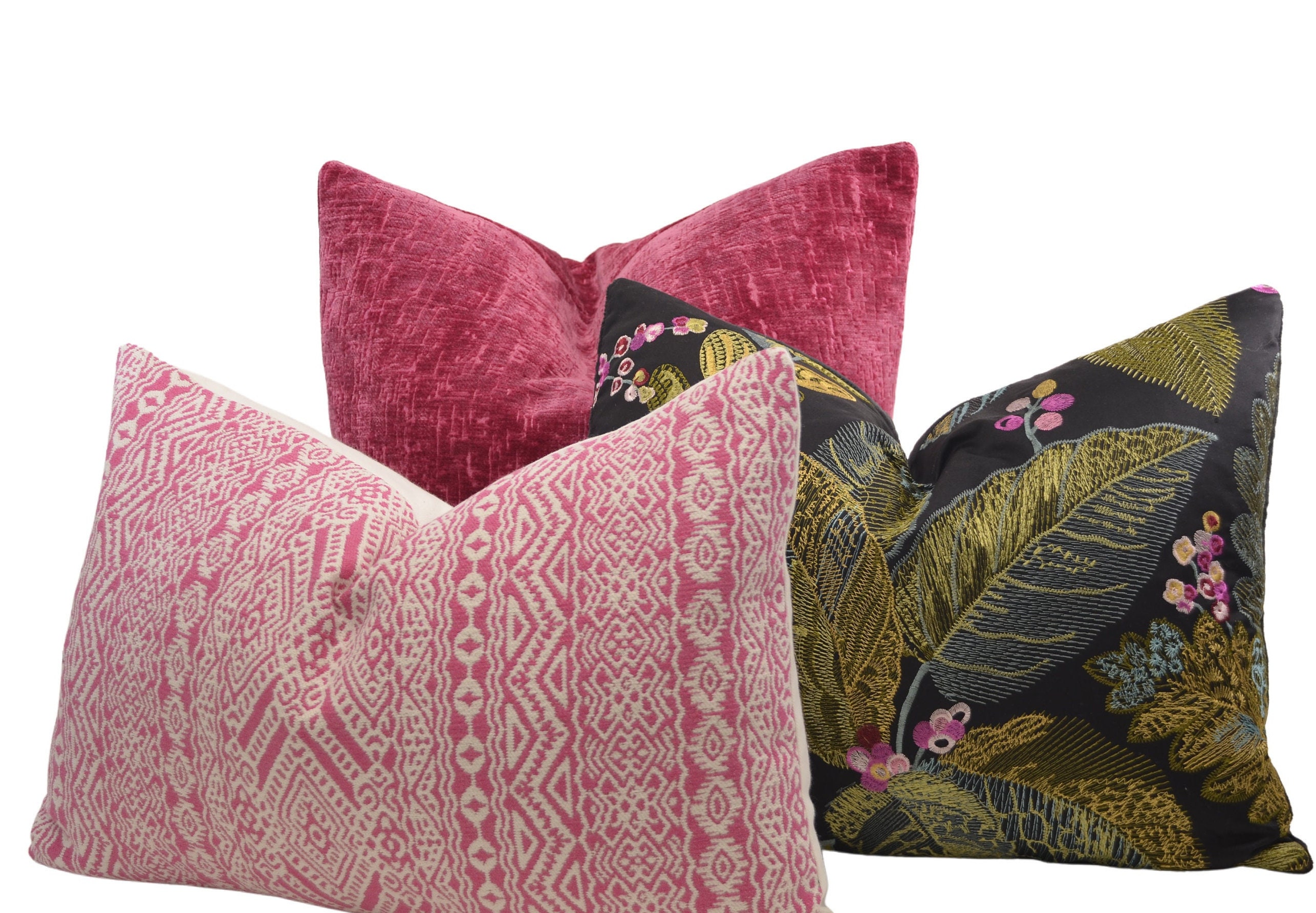 Fuchsia Pink Velvet Throw Pillow Cover, Hot Pink Velvet Pillow Cover ...
