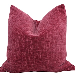 Fuchsia Pink Velvet Throw Pillow Cover, Hot Pink Velvet Pillow Cover, Cut Velvet Pillow, Deep Pink Velvet Pillow, Pink Velvet Pillow