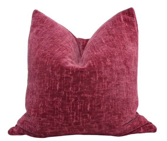 Fuchsia Berry Velvet Decorative Throw Pillow Cover