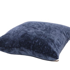 Dark Navy Velvet Pillow Cover, Navy Blue Cut Velvet Pillow Cover, Boho Throw Pillow, Classic Navy Velvet Pillow, Perfect Navy Blue Pillow image 3