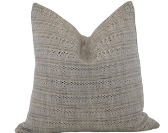 Woven Tweed Throw Pillow Cover, Black, Tan & Off White, 20x20