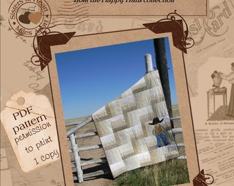 Happy Trails Saddle Blanket PDF Pattern with Really Big Hat Cowboy