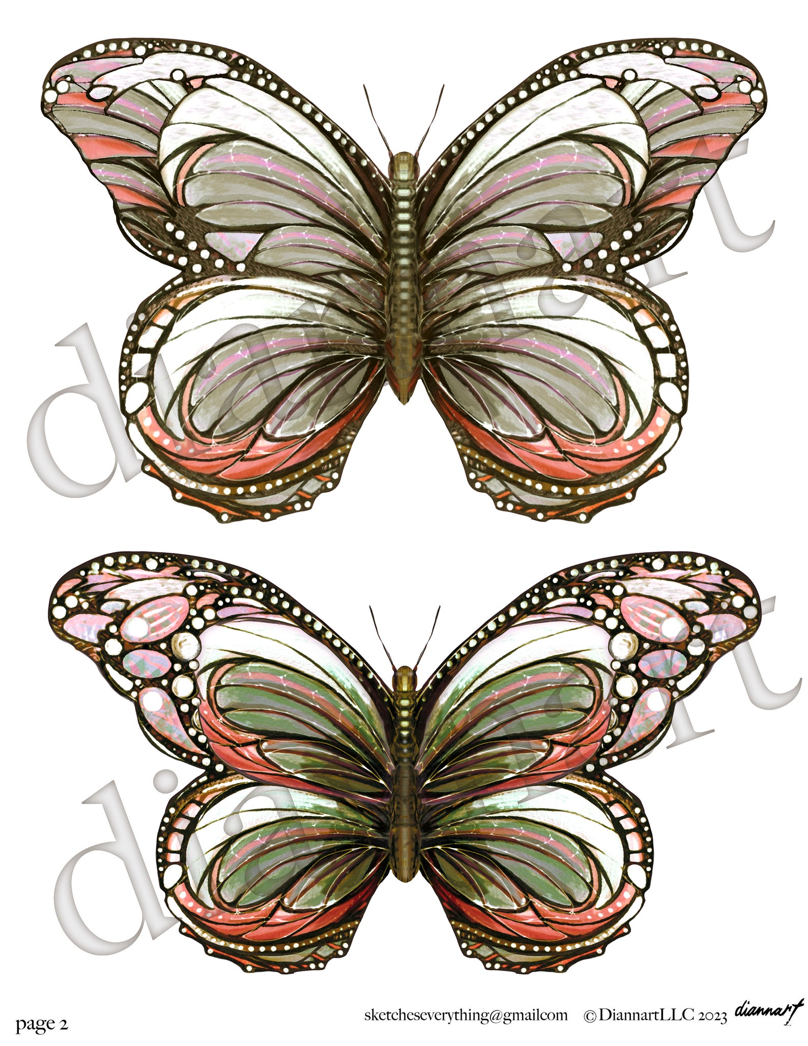 Butterfly Printable Assorted Images for Crafts, Wall Art, Card Making ...