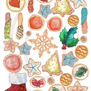 Christmas cookies printable art for crafts.  Three instantly downloadable sheets. With Santa letter for kids!