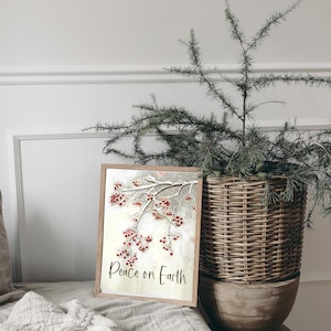 Winter and holiday printable art.  One instantly downloadable sheet. Holiday decorating in a snap!