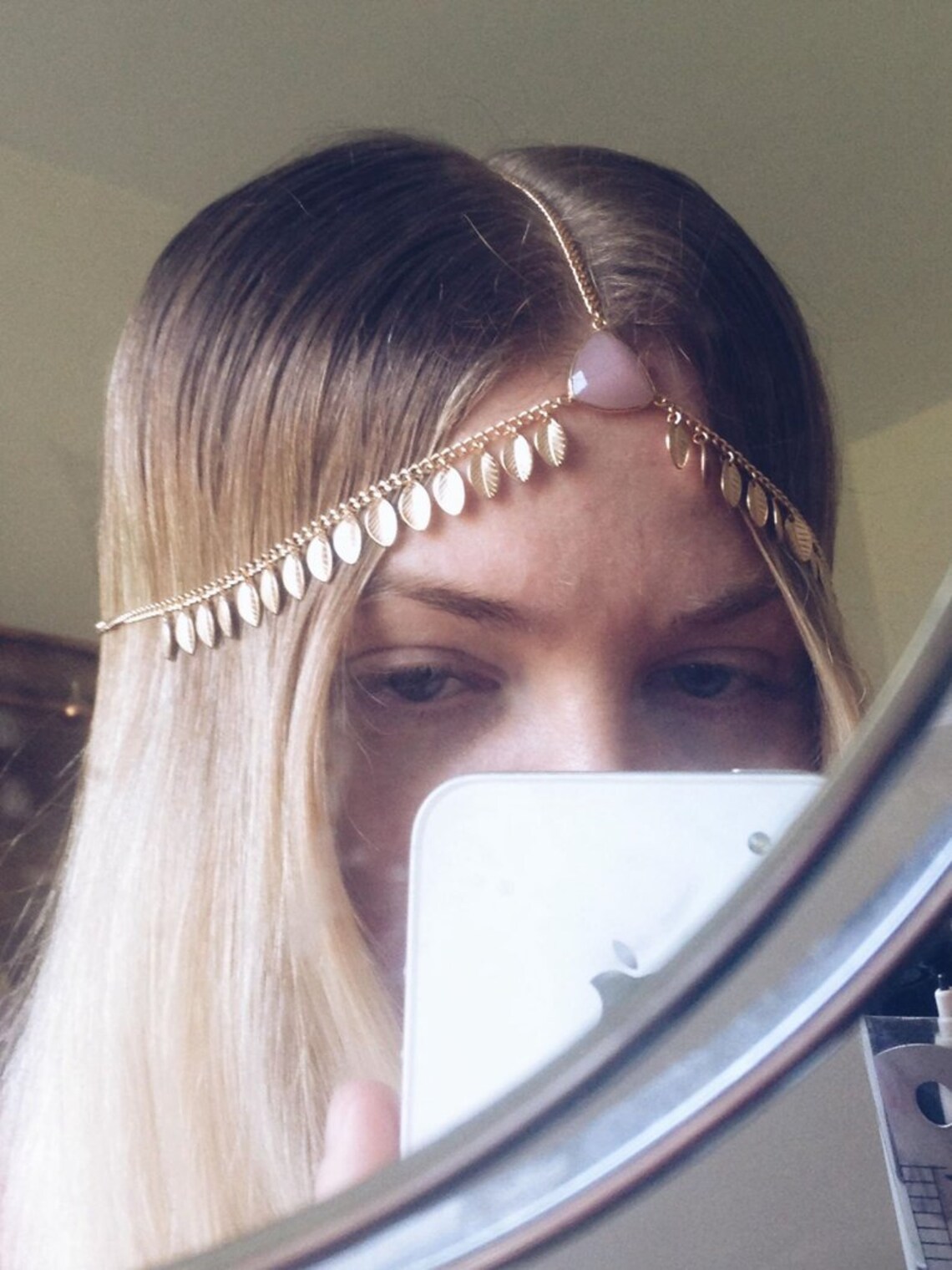 rose quartz headpiece