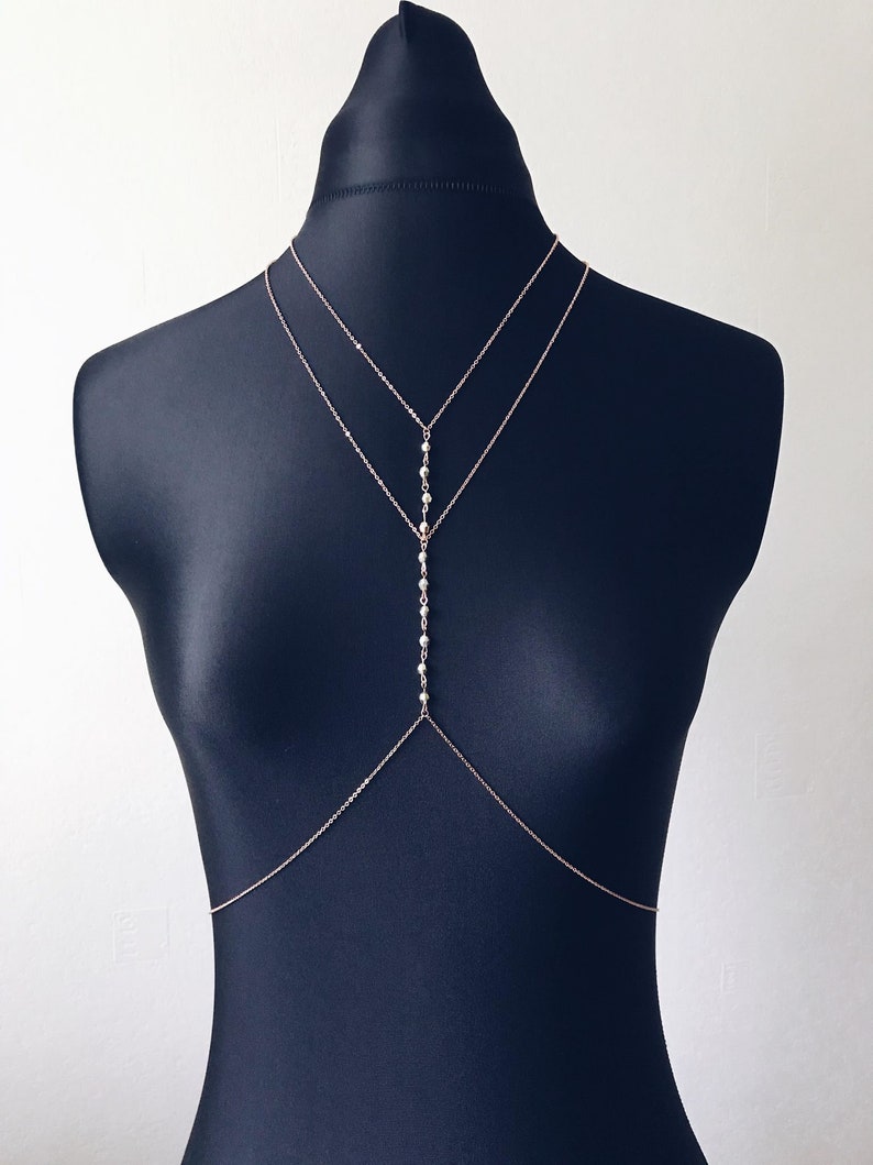 Rose Gold Dainty Bra Chain Bralette Body Chain Fine Body Etsy