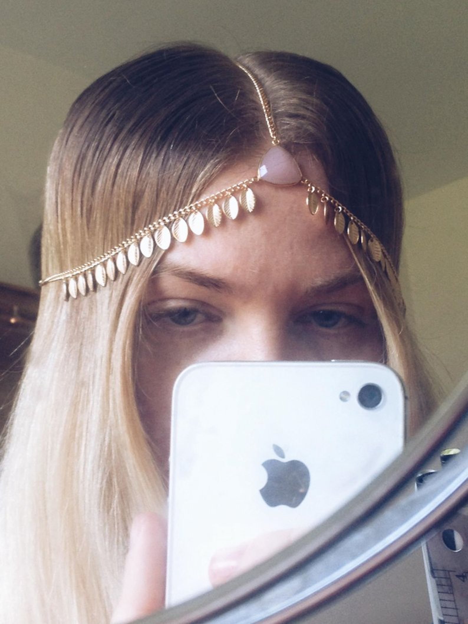 rose quartz headpiece