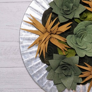 Handmade Wool Felt Succulent Centerpiece: Farmhouse Table Decor