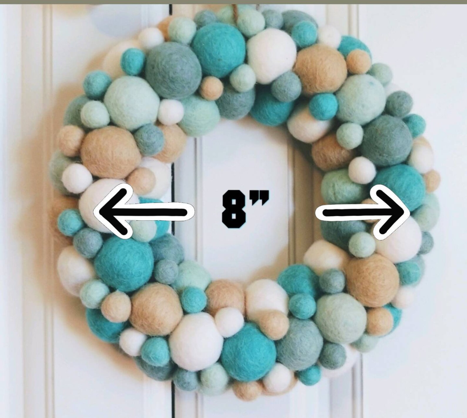 Wool Felt Ball Wreath Indoor Wreath Felt Ball Wreath Etsy