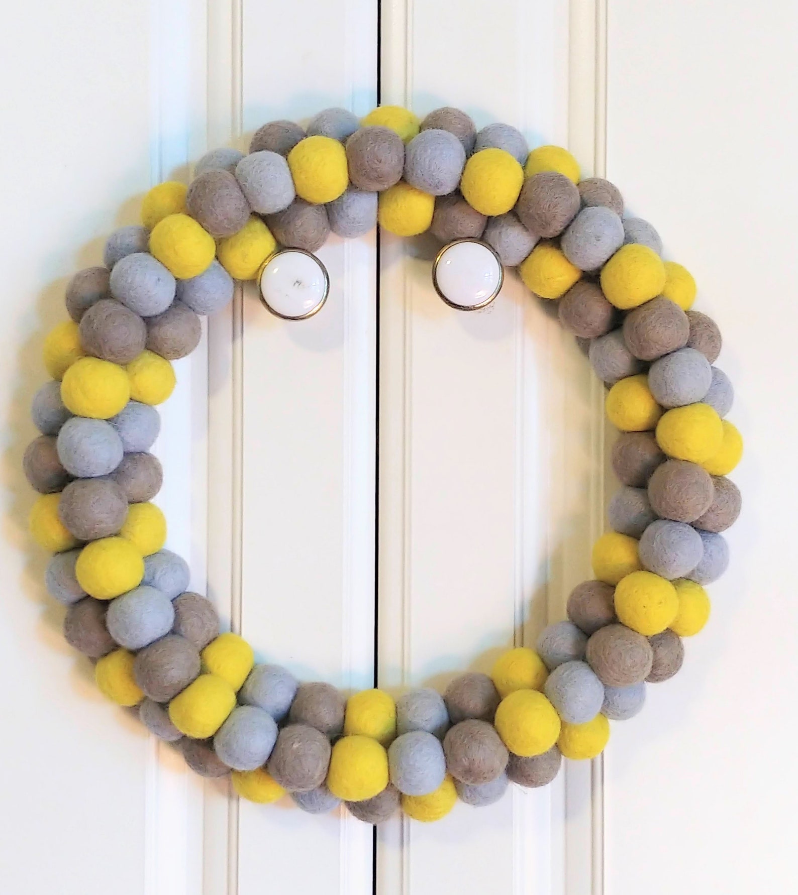 Wool Felt Ball Wreath Indoor Wreath Felt Ball Wreath Etsy