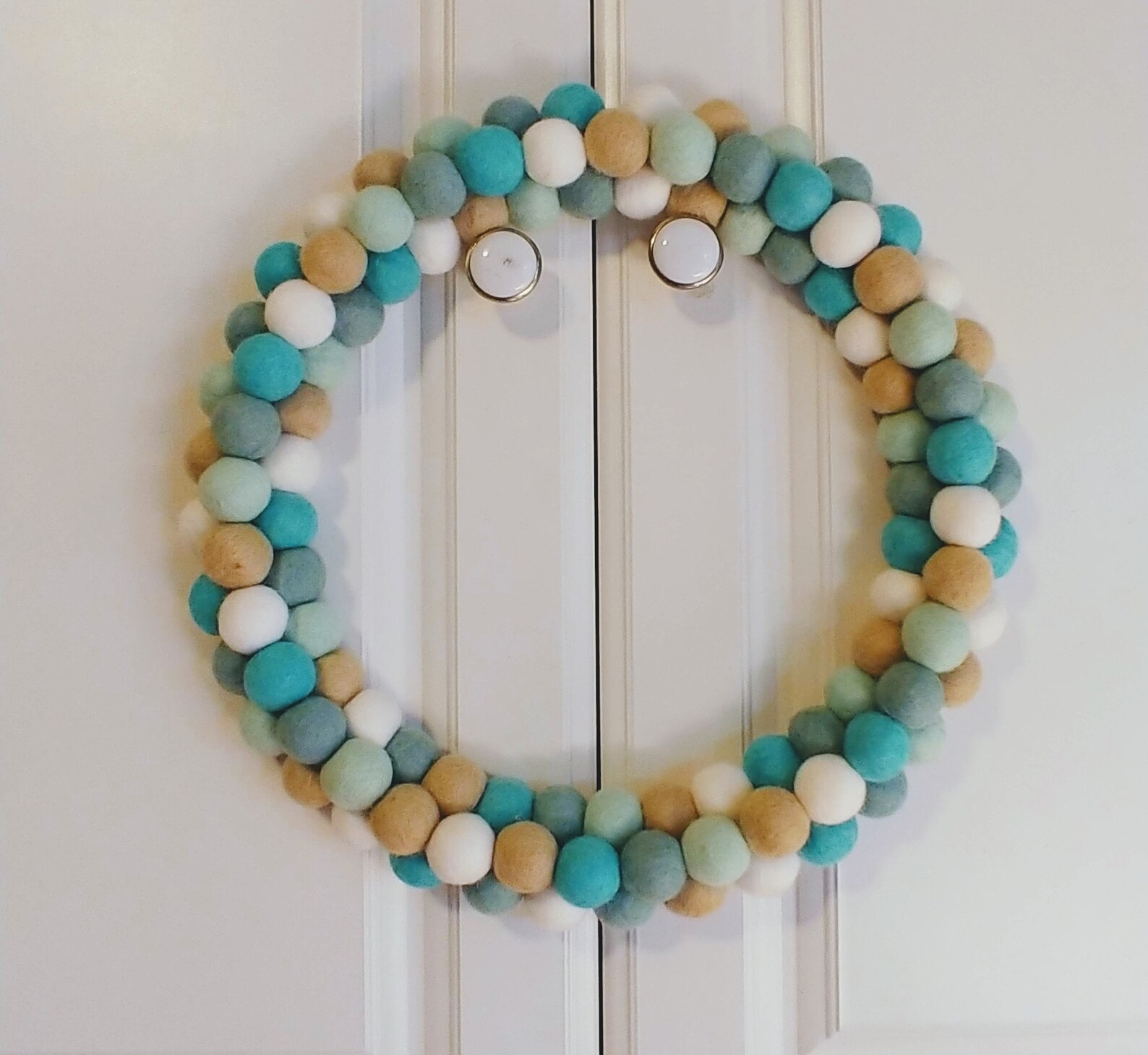 Wool Felt Ball Wreath Indoor Wreath Felt Ball Wreath Etsy