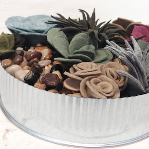 Handmade Felt Succulent Centerpiece: Farmhouse Table Decor