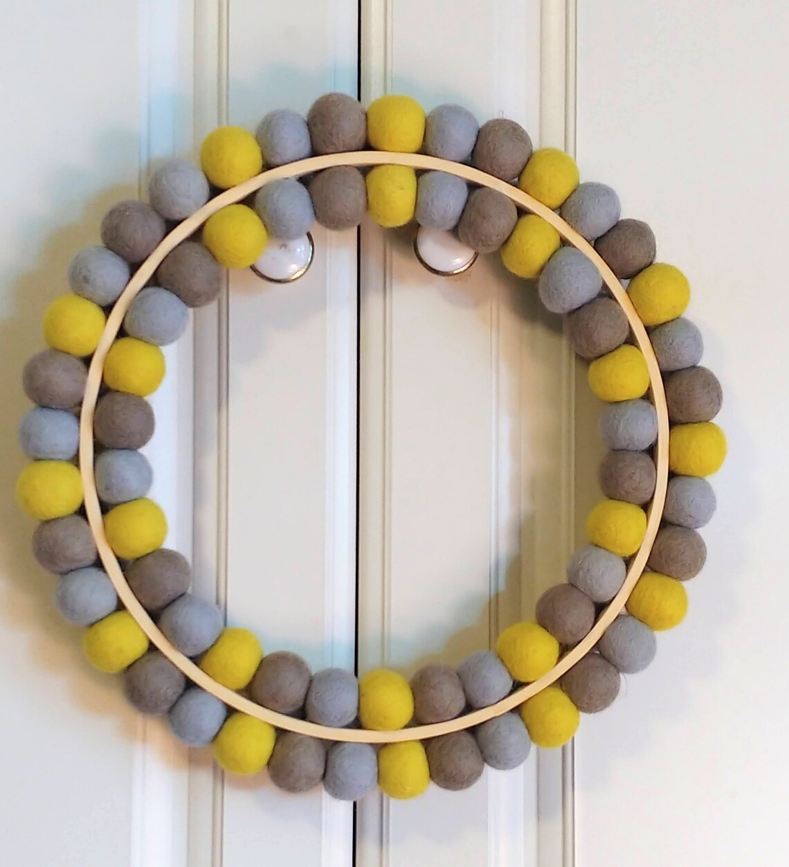 Wool Felt Ball Wreath Indoor Wreath Felt Ball Wreath Etsy