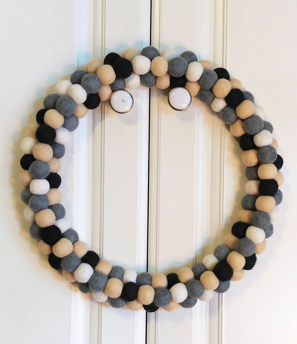 Wool Felt Ball Wreath Indoor Wreath Felt Ball Wreath Etsy