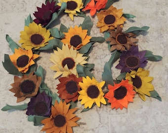 Handmade Felt Sunflower Garland | Sunflower Garland | Handmade Sunflowers | Autumn Garland | Autumn Sunflower Garland