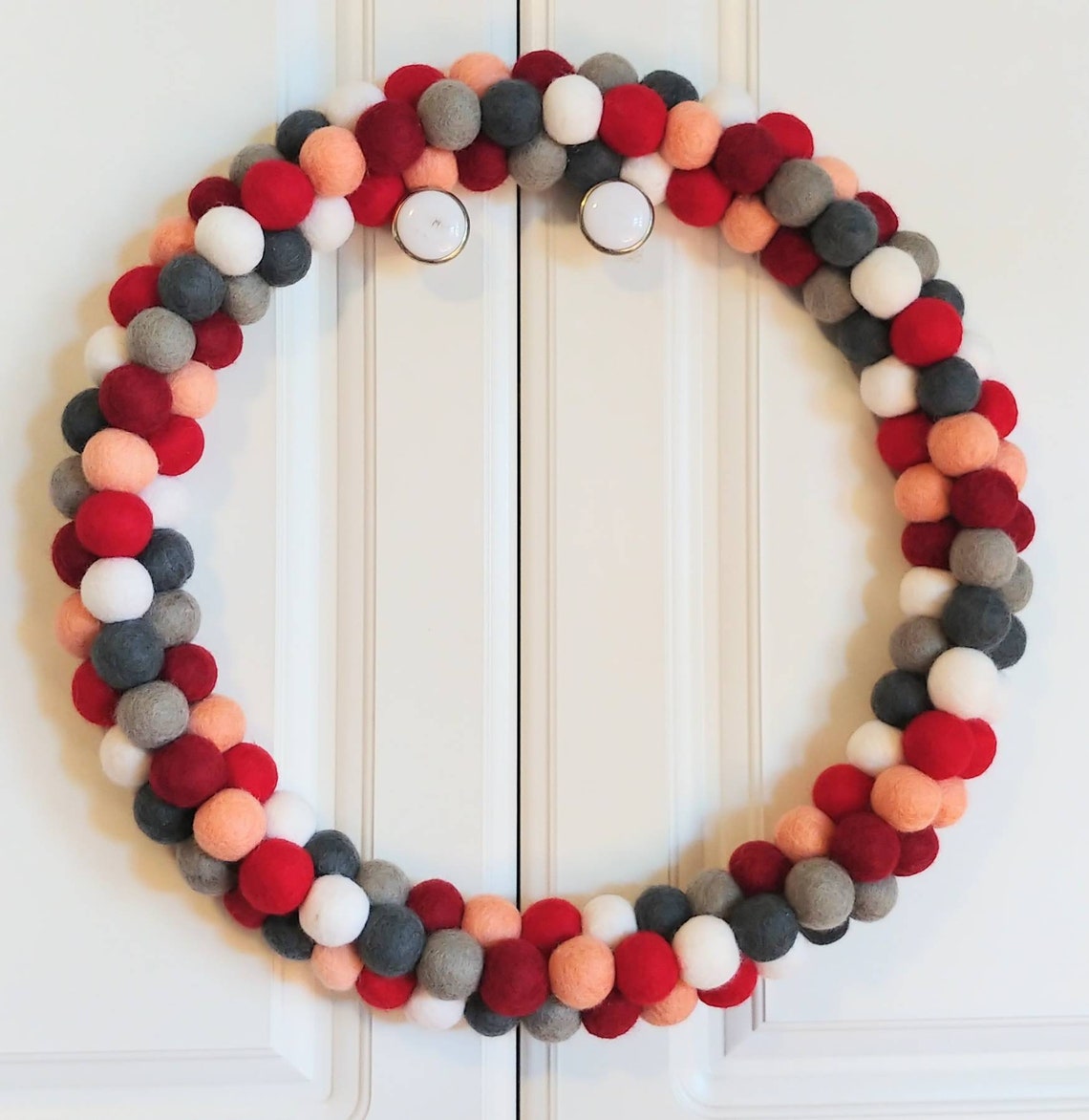 Wool Felt Ball Wreath Indoor Wreath Felt Ball Wreath Etsy