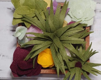 Felt Succulents \ Handmade Felt Succulents \ Felt Succulent Desk Garden \ Felt Succulent Table Garden \ Handmade Succulents