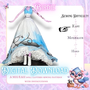 The Birdie Dress -Sewing Pattern for 12&quot; MH/EAH Dolls