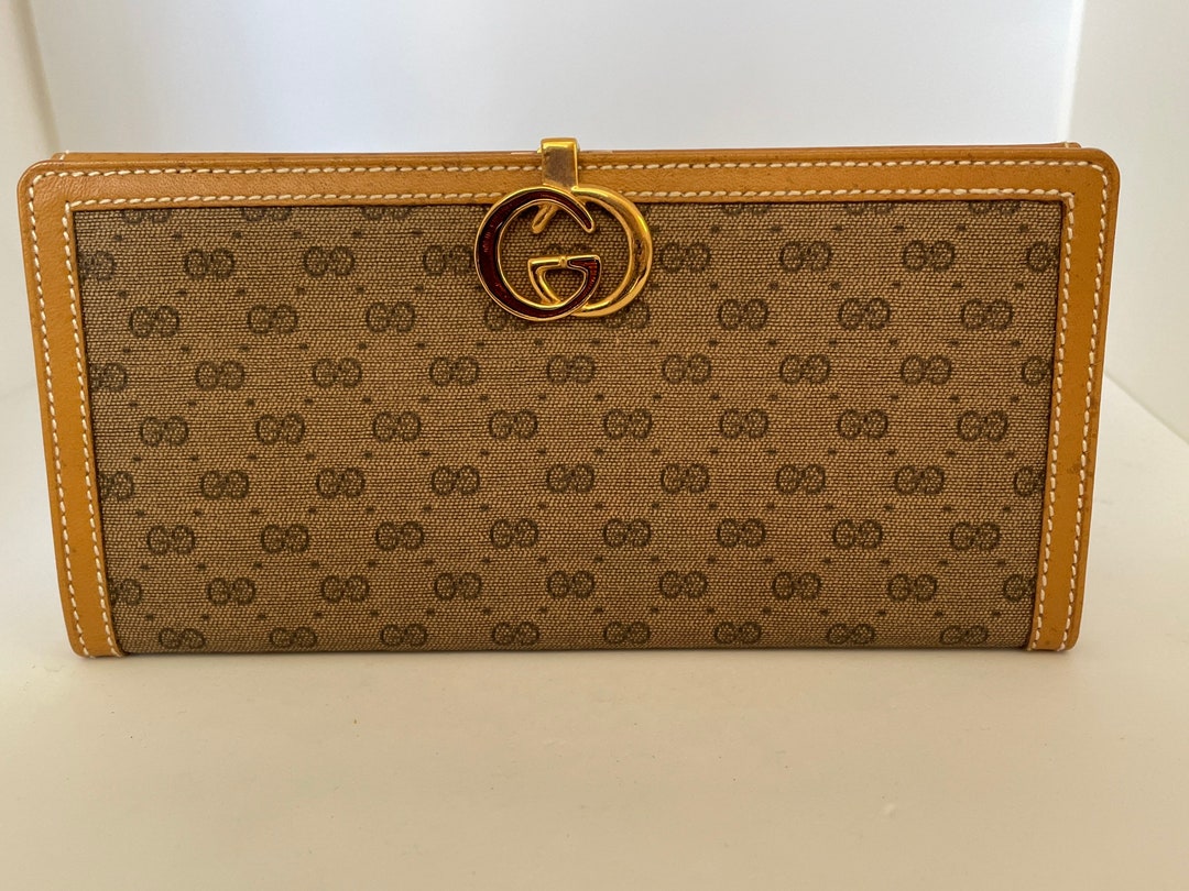 小物 OLD GUCCI Interlocking Micro GG Wallet Gucci Old Vintage Micro Gg Logo Hardware Leather Bifold