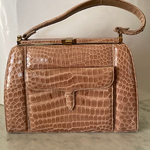 Bolso de mano vintage de piel de cocodrilo