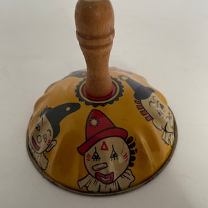 Vintage Tin Litho Noisemaker Circus Clown