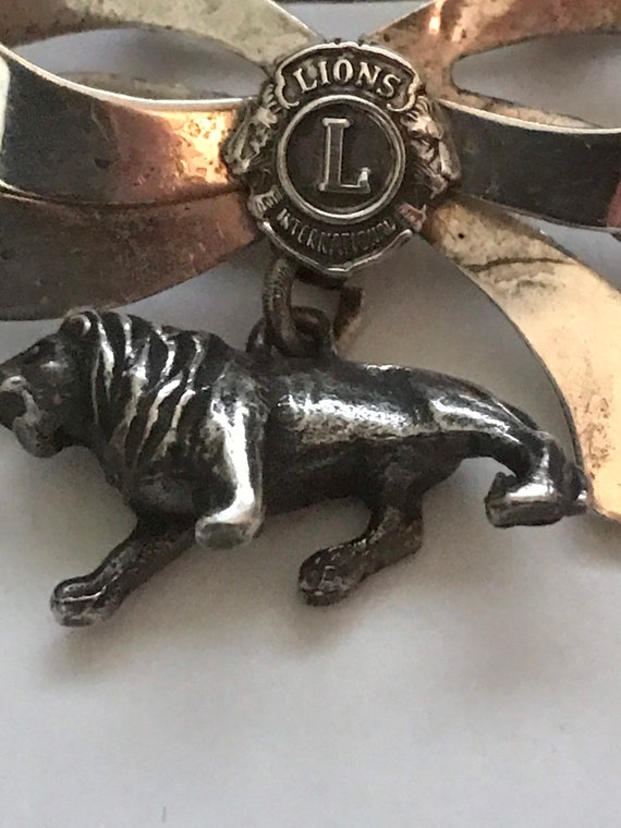 Vintage Sterling Silver Ladies Lion's Club Pin Br… - image 2