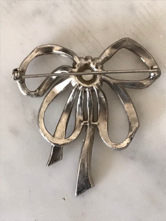 Vintage brooch bow brooch rhinestone brooch - image 5