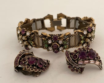Vintage Hollycraft Bracelet Earrings