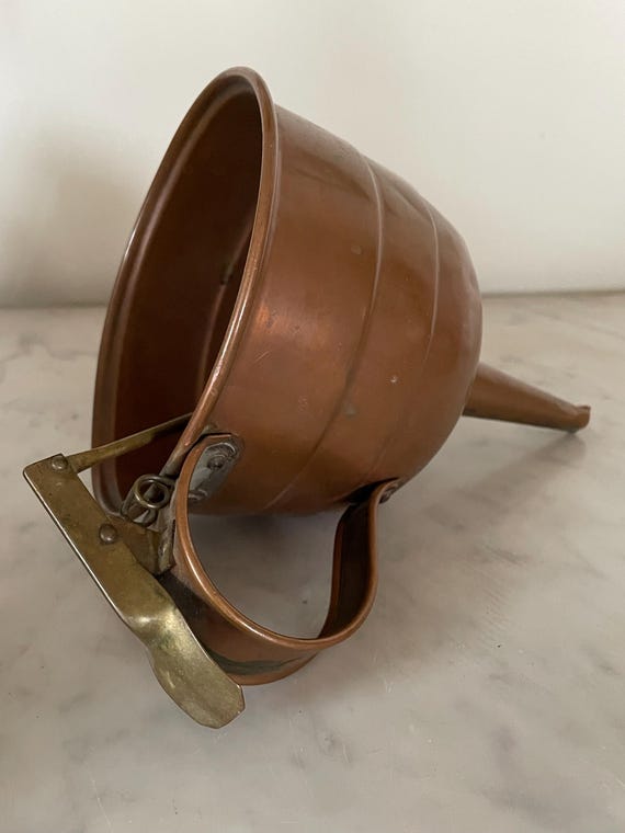 小道具レトロ　銅製漏斗 銅 漏斗 ロウト ろうと じょうご Sweden copper funnel- 北欧