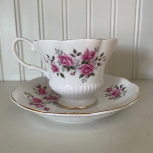 Vintage Royal Albert pink rose teacup and saucer