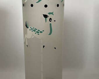 Vintage Libbey Frosted Drinking Glasses, Carousel Animal Theme, Set of 3