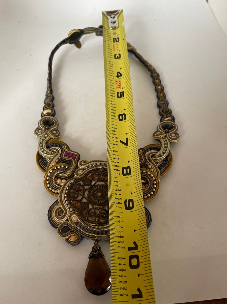 Dori Csengeri Statement Necklace Dori Csengeri earrings Hand sewn hand crafted jewelry image 9