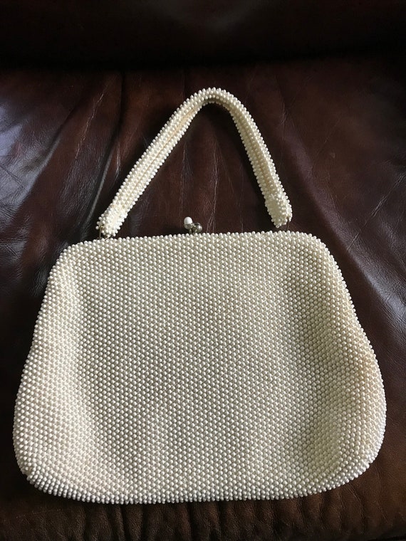 Vintage Corde-bead Purse Corde-Bead Handbag Kisslo