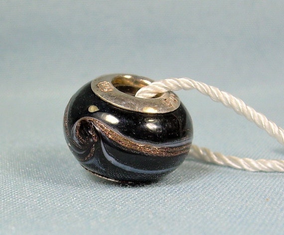 thumbnail image 2 of European 925 Sterling Silver Murano Glass Charm Bead – With CZ, Fits Bracelets 2 of 6