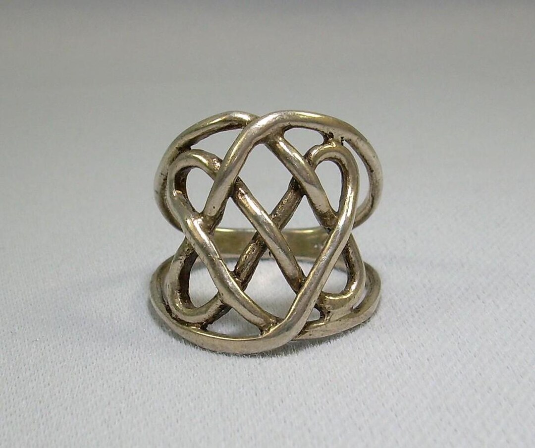 STERLING CRISS CROSS Band Ring Size 9-vintage 925 Silver-smooth ...