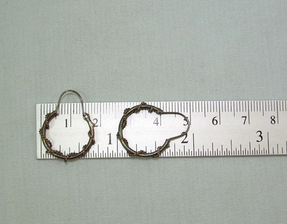 1" STERLING HOOPS Lever Wire Earrings-Vintage 925… - image 8
