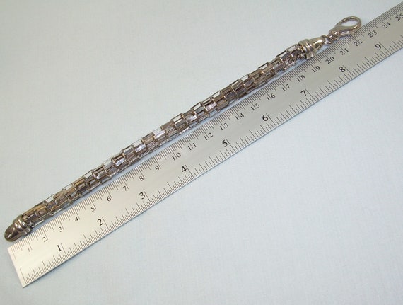 9" STERLING TUBULAR Chain Bracelet-Vintage Italy … - image 9