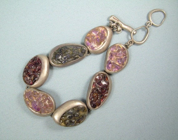 Colorful Jewels Vintage Southwest Sterling Silver Bracelet Colorful Jewels Vintage Southwest Sterling Silver Bracelet