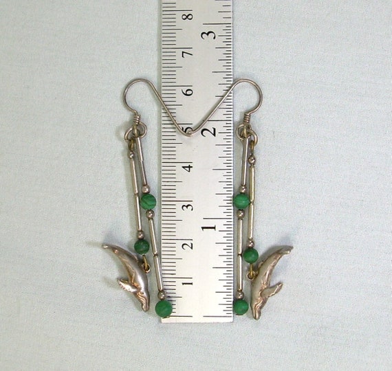 STERLING WHALES Beaded Wire Earrings-Vintage 925 … - image 8