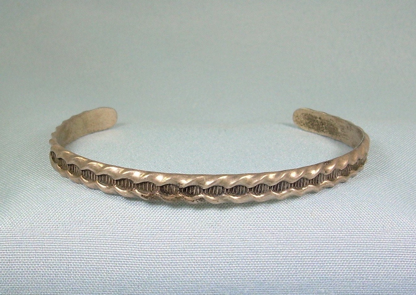Vintage Navajo Story Teller Cuff Bracelet By Thomas Singer